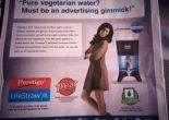 Prestige LifeStraw water purifier advertisement vegetarian water